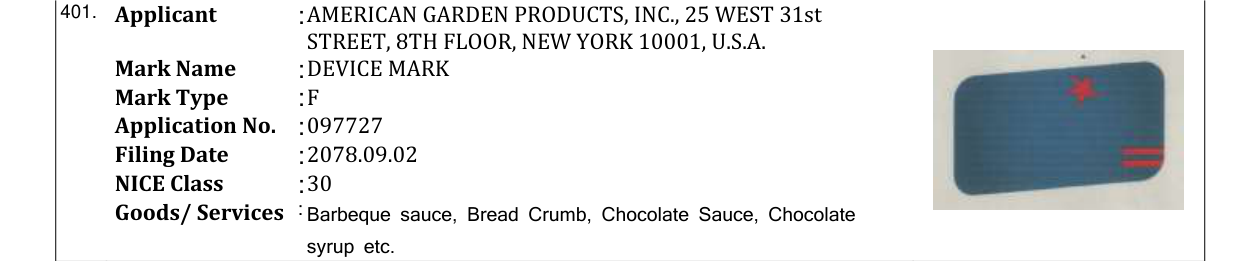 Original bulletin entry for DEVICE MARK