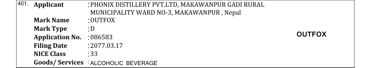 Original bulletin entry for OUTFOX