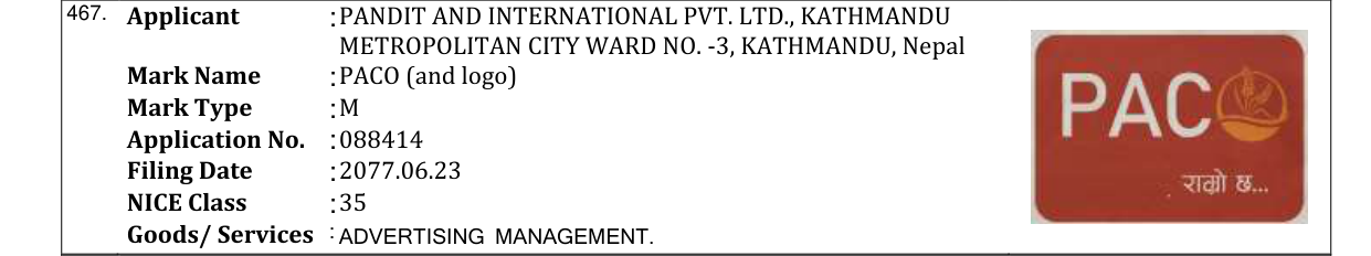 Original bulletin entry for PACO (and logo)