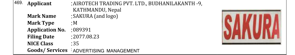 Original bulletin entry for SAKURA (and logo)