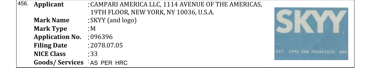 Original bulletin entry for SKYY (and logo)