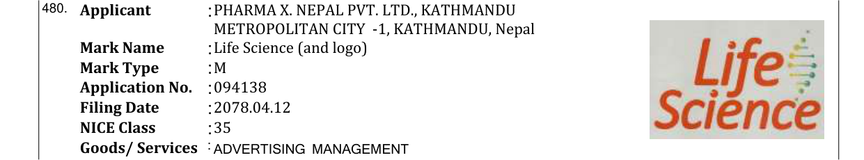 Original bulletin entry for Life Science (and logo)