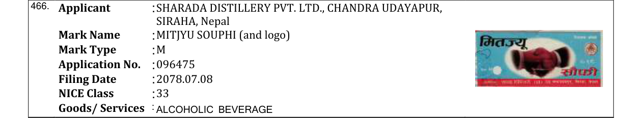 Original bulletin entry for MITJYU SOUPHI (and logo)