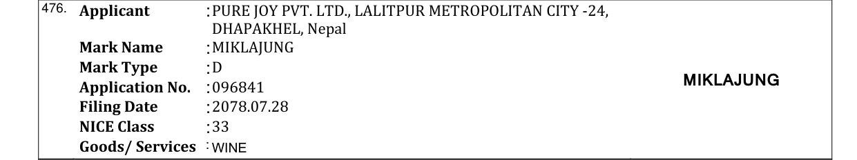 Original bulletin entry for MIKLAJUNG