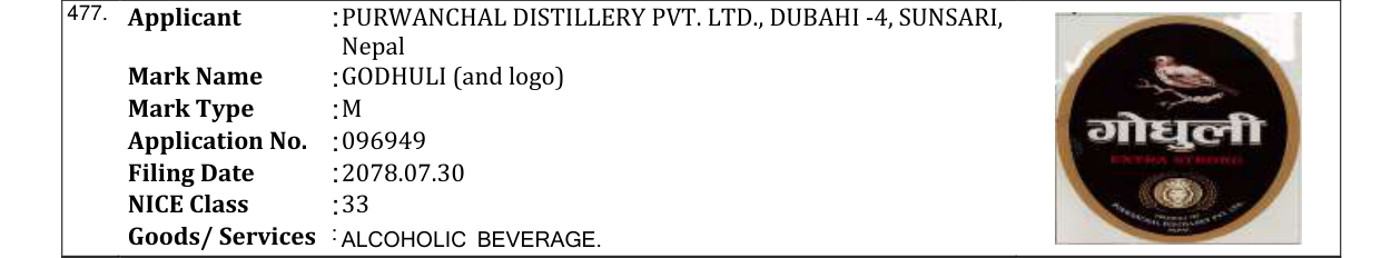 Original bulletin entry for GODHULI (and logo)