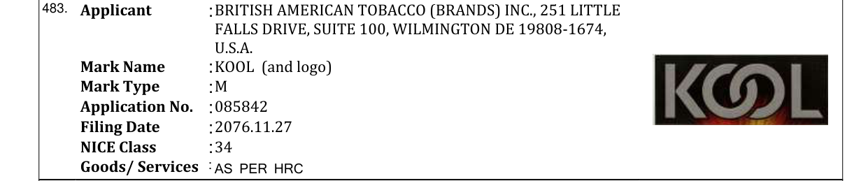 Original bulletin entry for KOOL (and logo)