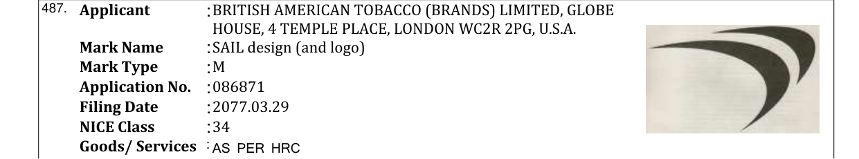 Original bulletin entry for SAIL design (and logo)