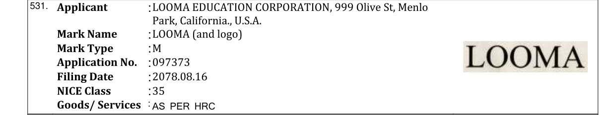 Original bulletin entry for LOOMA (and logo)