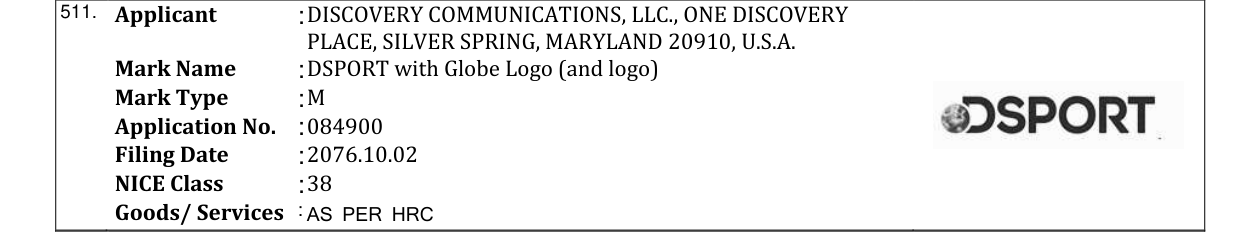 Original bulletin entry for DSPORT with Globe Logo (and logo)