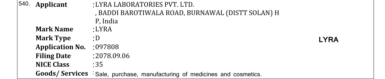 Original bulletin entry for LYRA