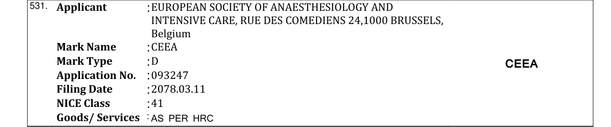 Original bulletin entry for CEEA