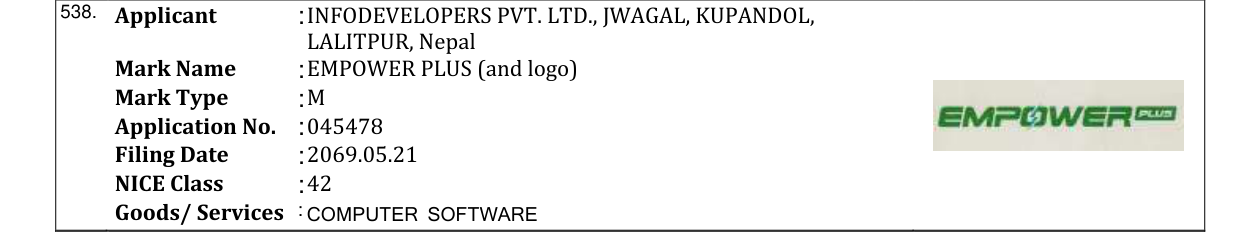 Original bulletin entry for EMPOWER PLUS (and logo)