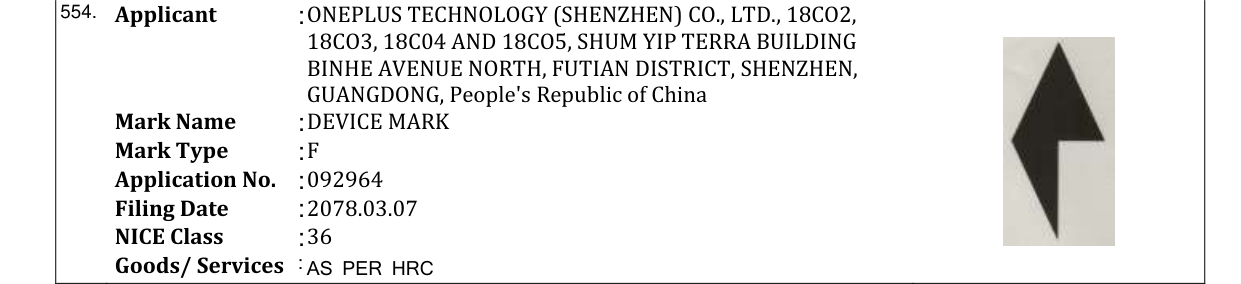 Original bulletin entry for DEVICE MARK