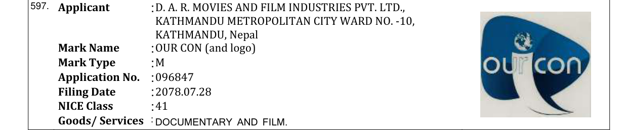 Original bulletin entry for OUR CON (and logo)