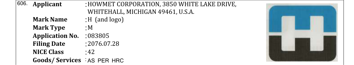 Original bulletin entry for H (and logo)