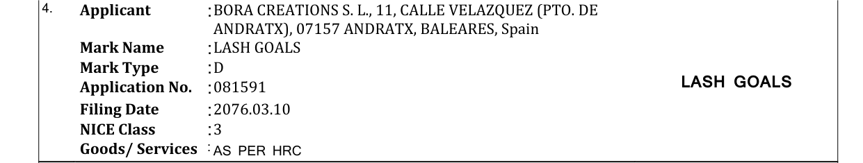 Original bulletin entry for LASH GOALS