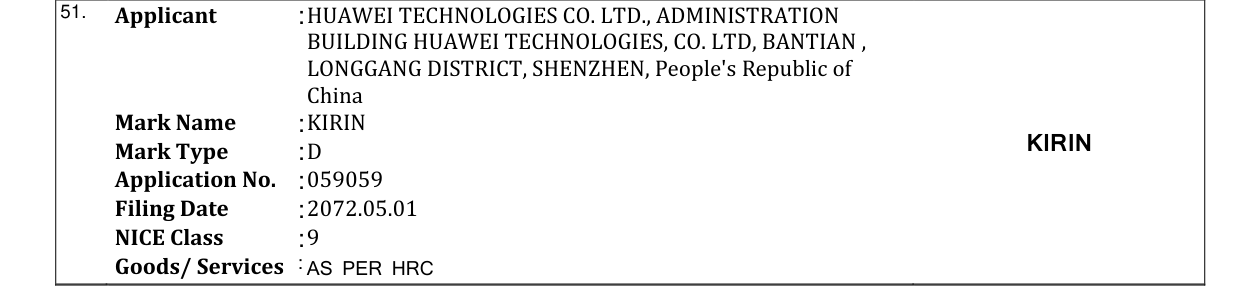 Original bulletin entry for KIRIN