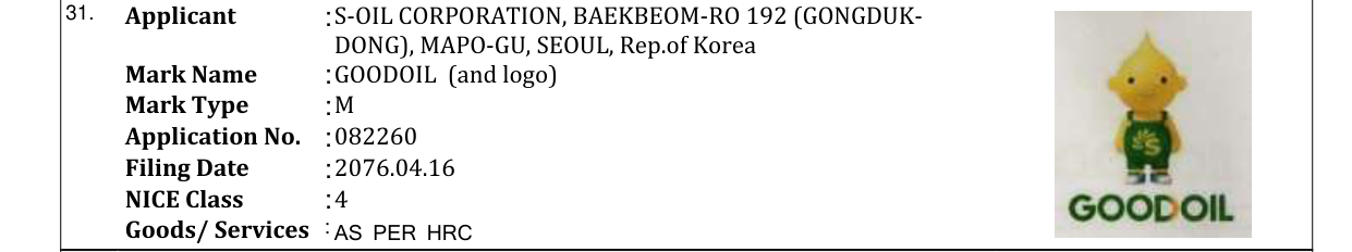 Original bulletin entry for GOODOIL (and logo)