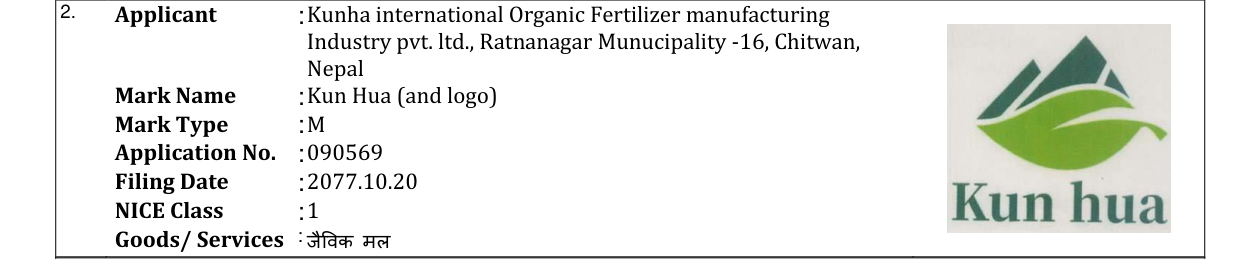 Original bulletin entry for Kun Hua (and logo)