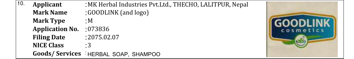 Original bulletin entry for GOODLINK (and logo)