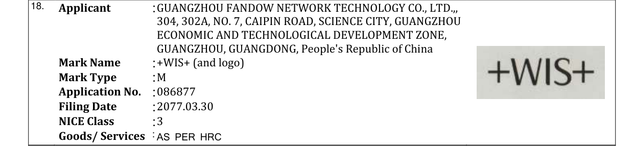 Original bulletin entry for +WIS+ (and logo)