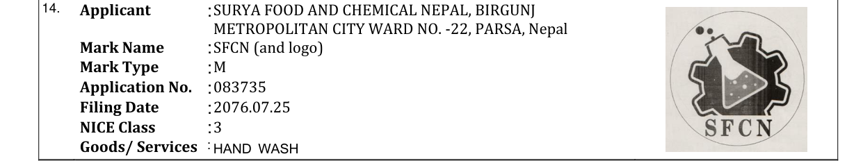 Original bulletin entry for SFCN (and logo)