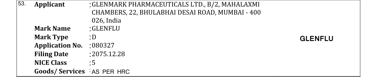 Original bulletin entry for GLENFLU