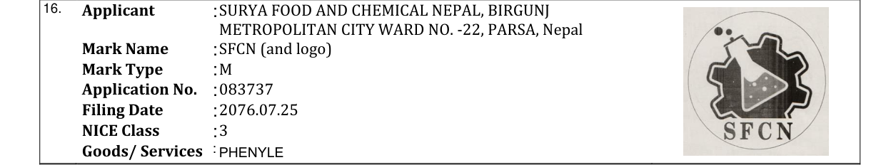 Original bulletin entry for SFCN (and logo)