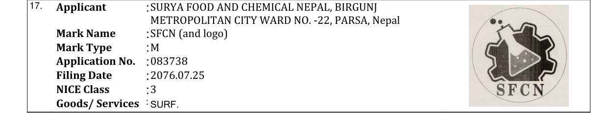 Original bulletin entry for SFCN (and logo)
