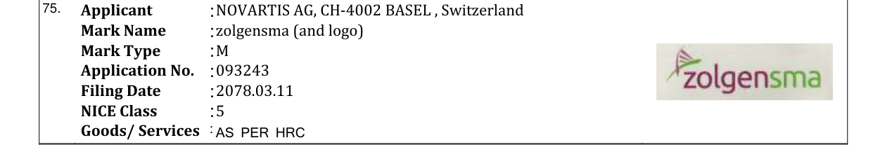 Original bulletin entry for zolgensma (and logo)