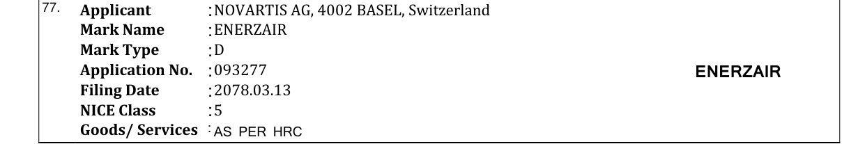 Original bulletin entry for ENERZAIR