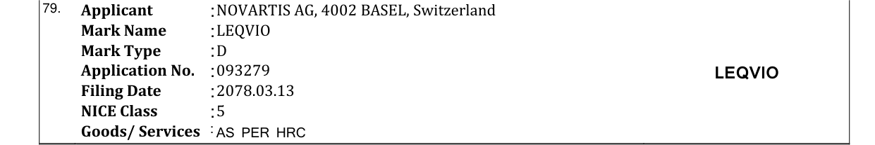 Original bulletin entry for LEQVIO
