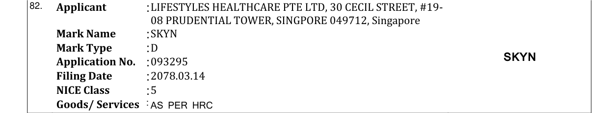 Original bulletin entry for SKYN