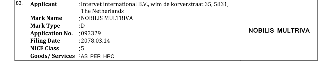 Original bulletin entry for NOBILIS MULTRIVA