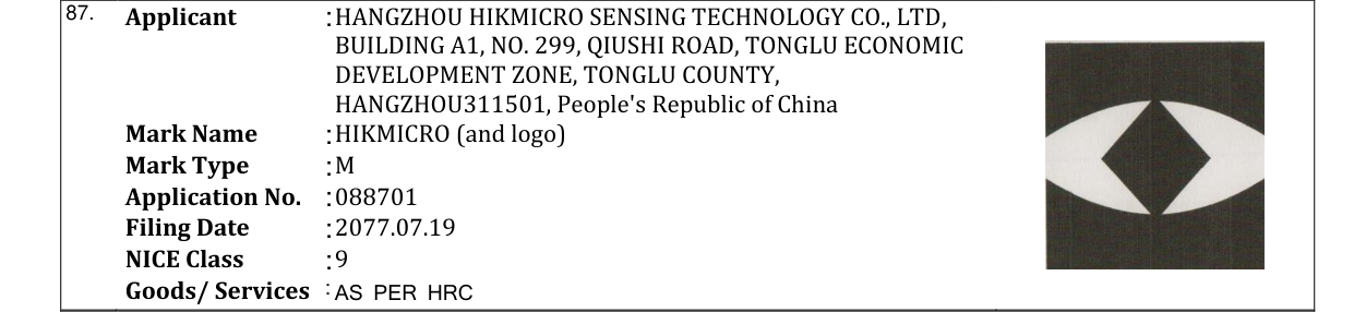 Original bulletin entry for HIKMICRO (and logo)