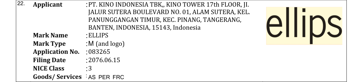 Original bulletin entry for ELLIPS