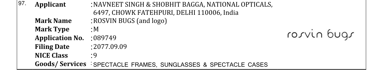 Original bulletin entry for ROSVIN BUGS (and logo)