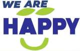 WE ARE HAPPY (and logo) trademark logo