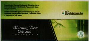 MORNING DUE CHARCOAL TOOTHPASTE (and logo) trademark logo