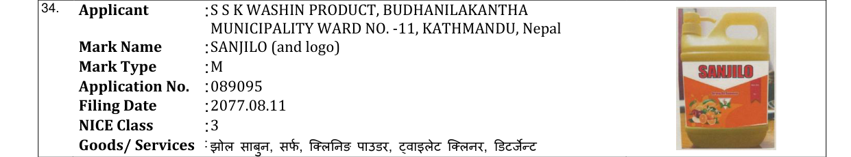 Original bulletin entry for SANJILO (and logo)