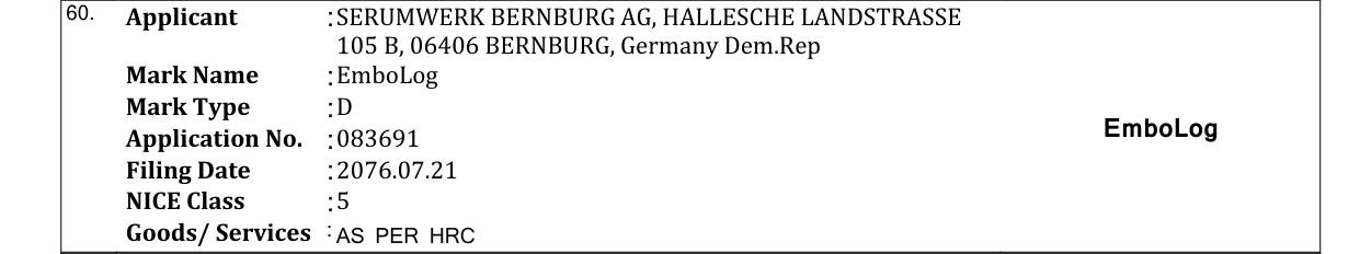 Original bulletin entry for EmboLog