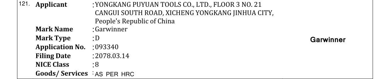 Original bulletin entry for Garwinner