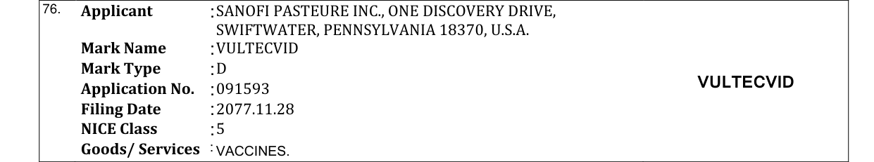 Original bulletin entry for VULTECVID