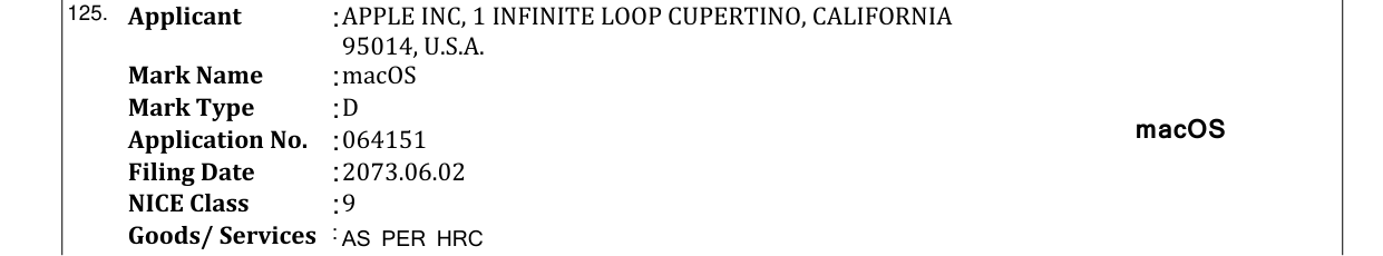 Original bulletin entry for macOS