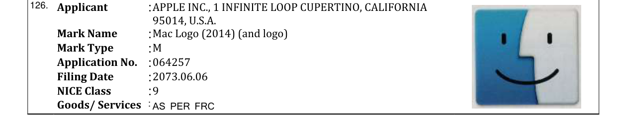 Original bulletin entry for Mac Logo (2014) (and logo)