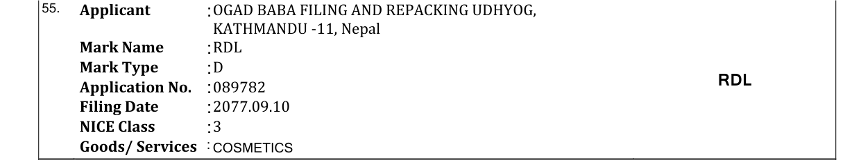 Original bulletin entry for RDL