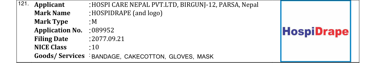 Original bulletin entry for HOSPIDRAPE (and logo)