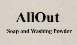 ALLOUT SOAP AND WASHING POWDER (and logo) trademark logo