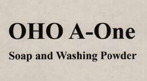 OHO A-ONE SOAP AND WASHING POWDER (and logo) trademark logo