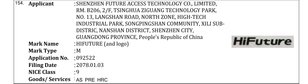 Original bulletin entry for HIFUTURE (and logo)